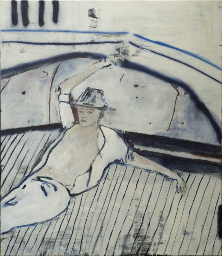 Antony Valerian, MAN HAT JA NICHT DEN FALKEN, SONDER EINE TAUBE ODER EHER NOCH EIN KANARIENVOGEL 210x170cm , oil on canvas 2020